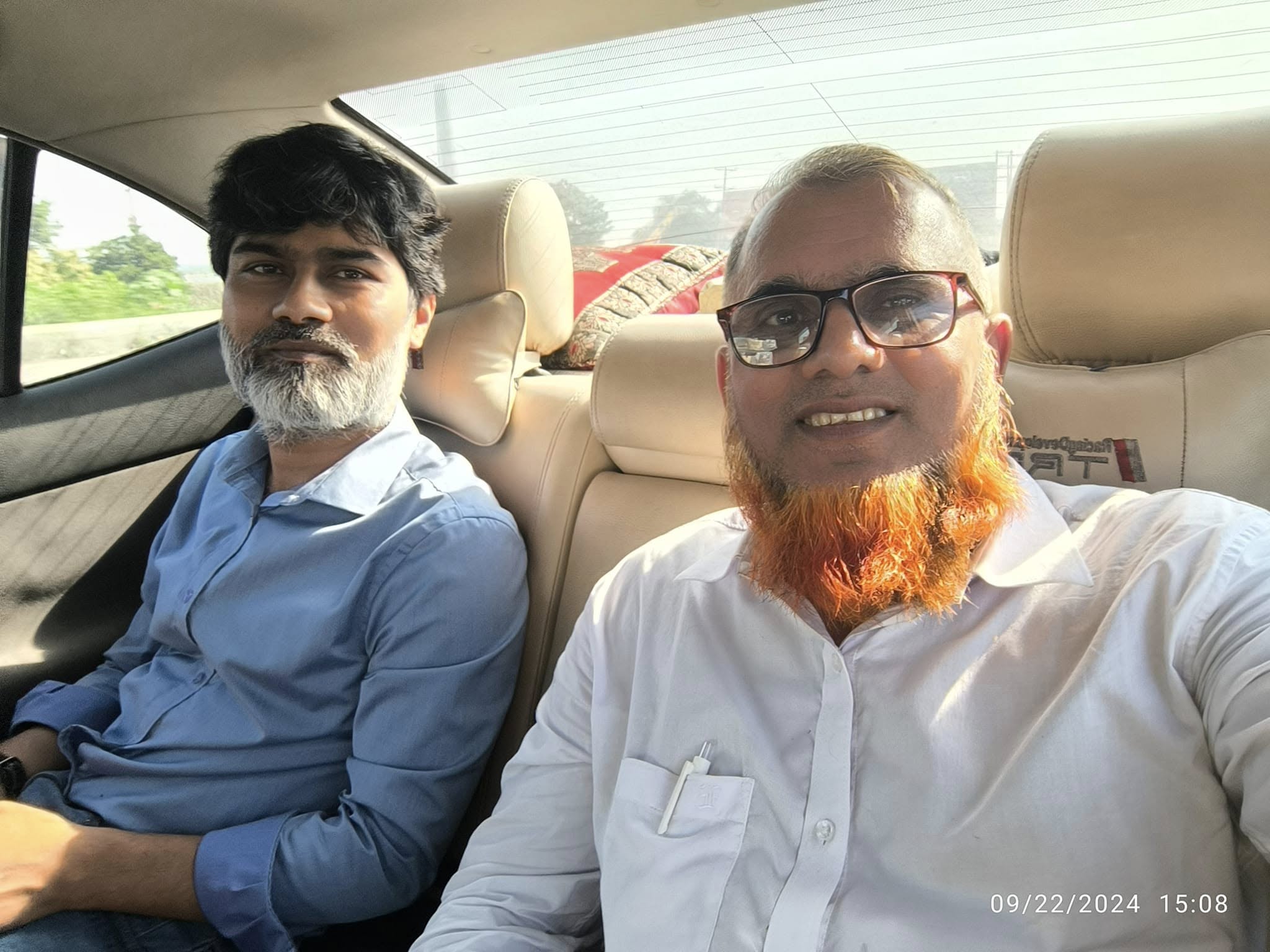 In the car